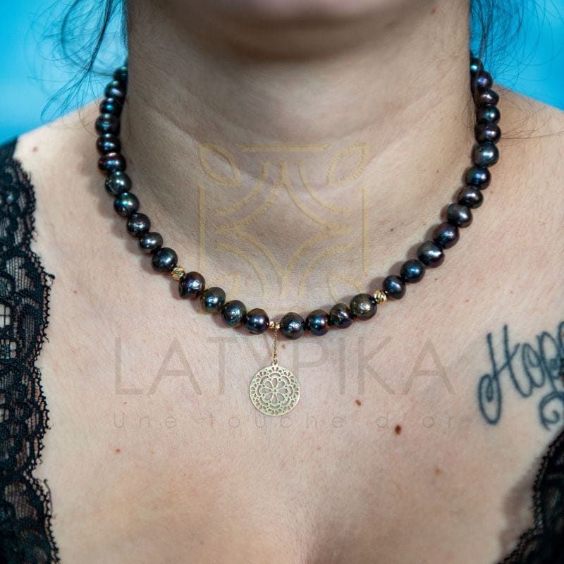 Collier Perle de Tahiti sur fil nylon